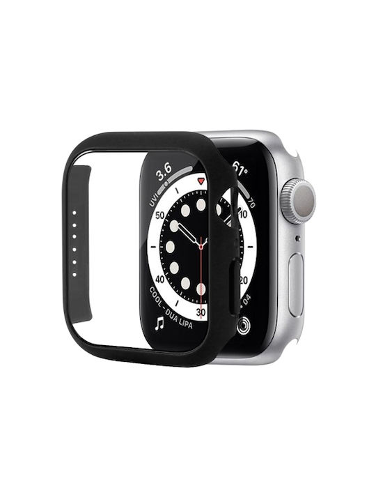 Tech-Protect Defense 360 Plastic Case with Glass in Black color for Apple Watch 45mm