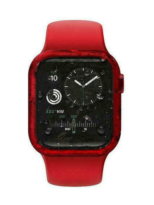 Uniq Nautic Plastic Case with Glass in Red color for Apple Watch 44mm