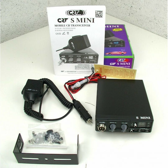 CRT S-Mini V3 CB Автомобилен 4W с Монохромен Екран В Черен Цвят