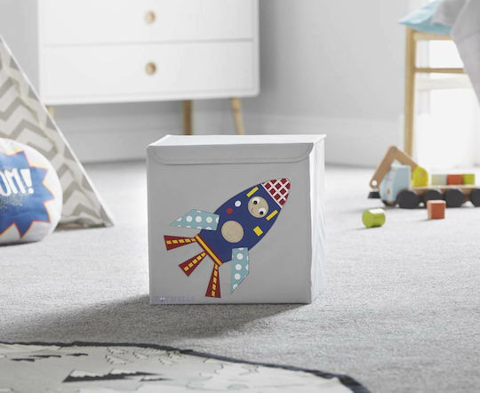 Potwells Детска кутия за съхранение сгъваема Rocket Сив 33x32x32см 1бр