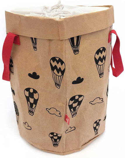 Svoora Children's Laundry Basket made of Fabric Hot air balloons Brown 40x40x50cm 1pcs