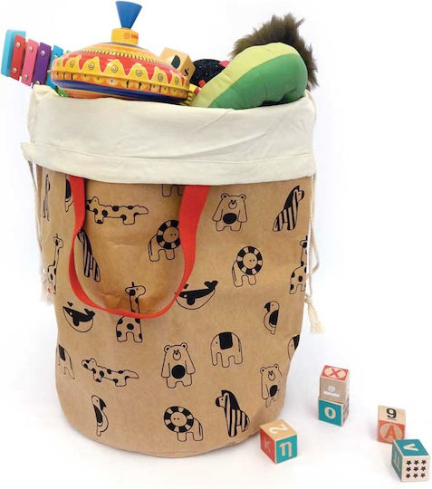 Svoora Children's Laundry Basket made of Fabric Hot air balloons Brown 40x40x50cm 1pcs