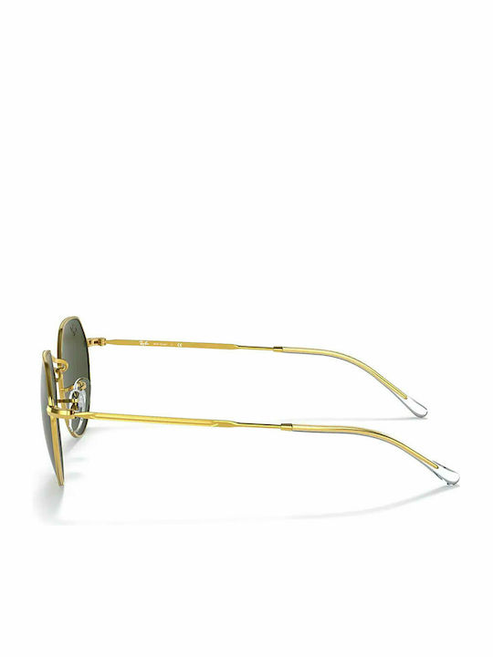 Ray Ban Jack Γυαλιά Ηλίου με Χρυσό Μεταλλικό Σκελετό και Πράσινο Φακό RB3565 919631