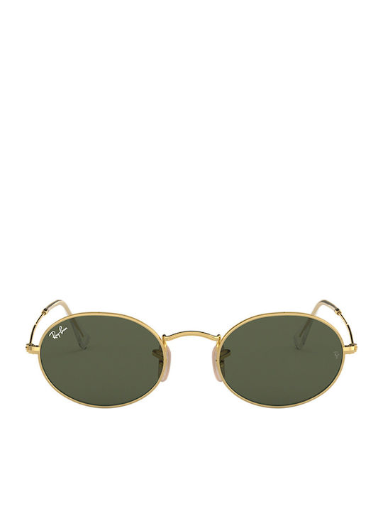 Ray Ban Унисекс Слънчеви Очила с Златен Метален Рамка и Зелен Цвят на Стъклата RB3547 001/31