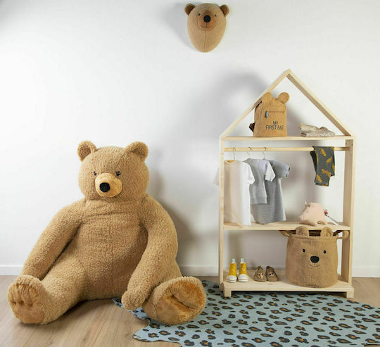 Childhome Παιδικό Καλάθι Αποθήκευσης από Ύφασμα Αρκουδάκι Μπεζ 30x30x30cm