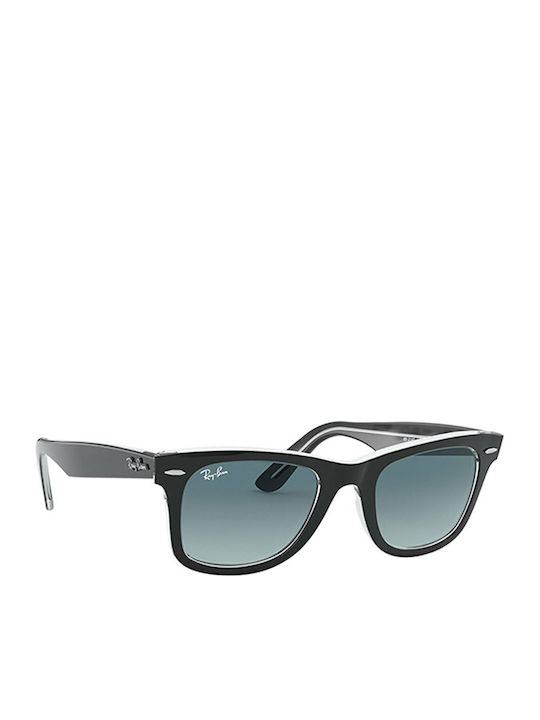 Ray Ban Wayfarer Unisex Sunglasses with Black Plastic Frame and Blue Gradient Lens RB2140 1294/3M