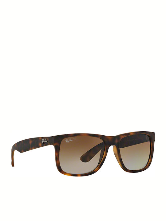 Ray Ban Justin Unisex Sunglasses with Brown Tartaruga Plastic Frame and Brown Gradient Polarized Lens RB4165 865/T5