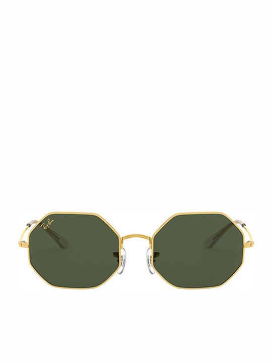 Ray Ban Octagon Unisex Sunglasses with Gold Metal Frame and Green Lens RB1972 919631