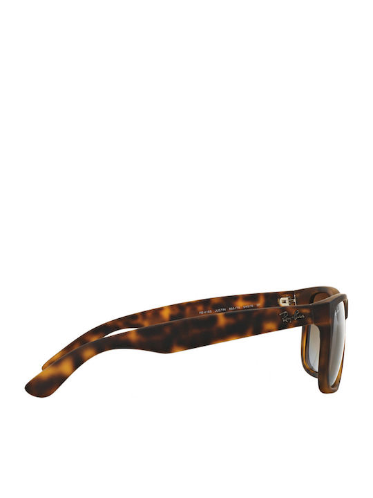 Ray Ban Justin Unisex Sunglasses with Brown Tartaruga Plastic Frame and Brown Gradient Polarized Lens RB4165 865/T5