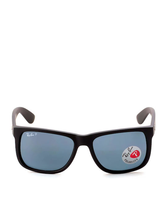 Ray Ban Justin Unisex Sunglasses with Black Plastic Frame and Blue Polarized Lens RB4165 622/2V