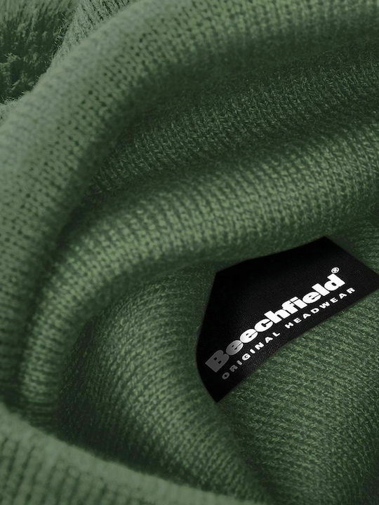 Beechfield Knitted Beanie Cap Moss Green