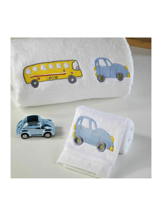 Down Town Home Set Babyhandtücher 2 Stück White Bus 515 Gewicht 550gr/m² 61-0519