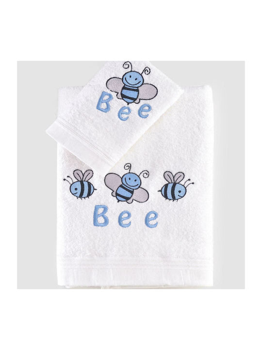 Rythmos Set of baby towels 2pcs Honey Bee White / Yellow Weight 500gr/m²