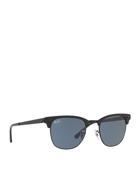 Ray Ban Clubmaster Metal Unisex Γυαλιά Ηλίου με Μαύρο Μεταλλικό Σκελετό και Μπλε Φακό RB3716 186/R5