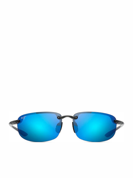 Maui Jim Hookipa Men's Sunglasses with Black Metal Frame and Blue Polarized Mirror Lens B407-11