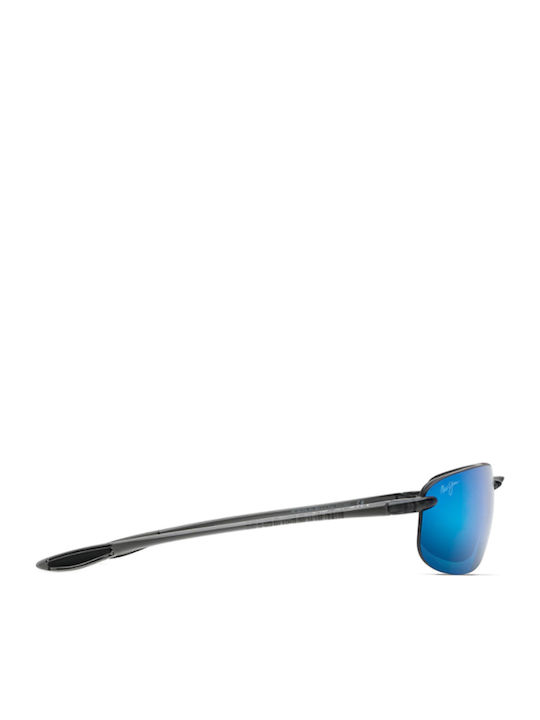 Maui Jim Hookipa Men's Sunglasses with Black Metal Frame and Blue Polarized Mirror Lens B407-11