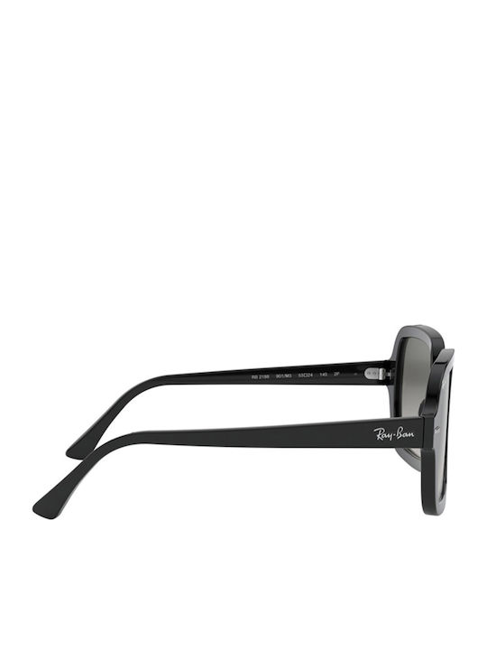 Ray Ban Ochelari De Soare Pentru Femei Cu Ramă Neagră Din Plastic Și Lentile Gri Degrade Polarized