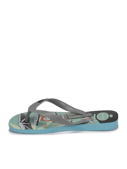 Kids' Flip Flops Gray Minecraft