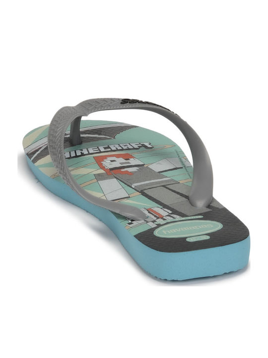 Kids' Flip Flops Gray Minecraft