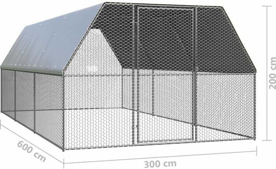 vidaXL Κοτέτσι από Γαλβανισμένο Χάλυβα Μ6 x Π3 x Υ2μ.