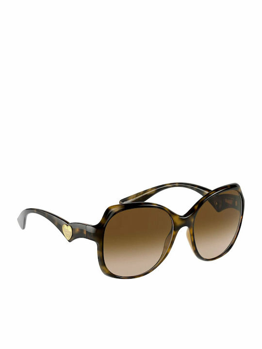 Dolce & Gabbana Women's Sunglasses with Gold Tartaruga Horn-Rimmed Frame and Brown Gradient Lenses DG6154 502/13
