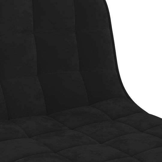 Stool Bar with Back & Adjustable Height Black Velvet-Black Metal 2pcs 42.5x45x105cm