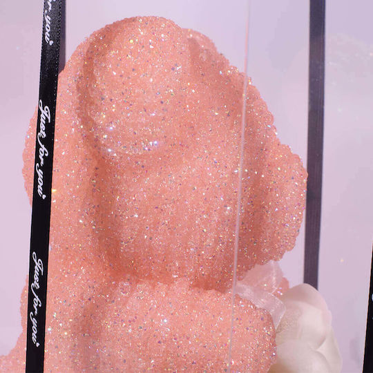 Bear of Artificial Roses Pink 21.5cm in Box Giftland