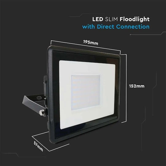 V-TAC VT-158 Waterproof LED Floodlight 50W Cold White 6500K IP65