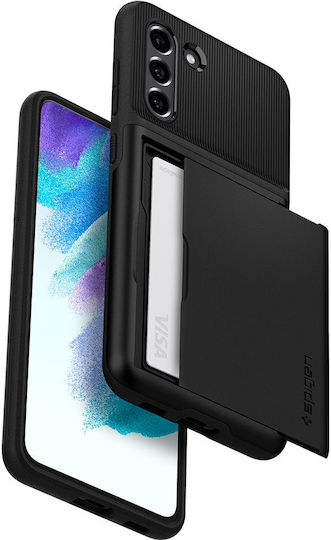 Spigen Slim Armor CS Umschlag Rückseite Kunststoff / Silikon mit Kartenhalter Schwarz Galaxy S21 FE 5G