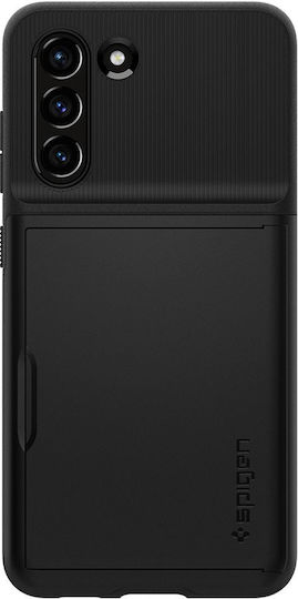 Spigen Slim Armor CS Umschlag Rückseite Kunststoff / Silikon mit Kartenhalter Schwarz Galaxy S21 FE 5G
