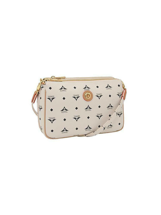 La tour Eiffel 111090-4Ε Din piele Geantă de damă Crossbody Bej 36-111090-4