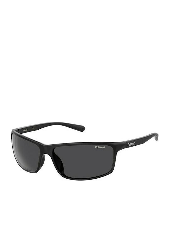 Polaroid Men's Sunglasses with Black Horn-Rimmed Frame and Grey Polarized Lens PLD7036/S 807/M9
