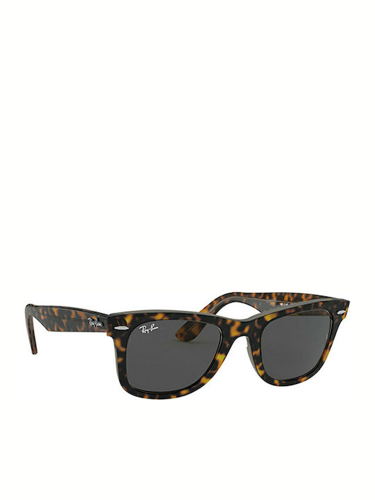 Ray Ban Wayfarer Sunglasses with Brown Tartaruga Acetate Frame and Black Lenses RB2140 1292B1