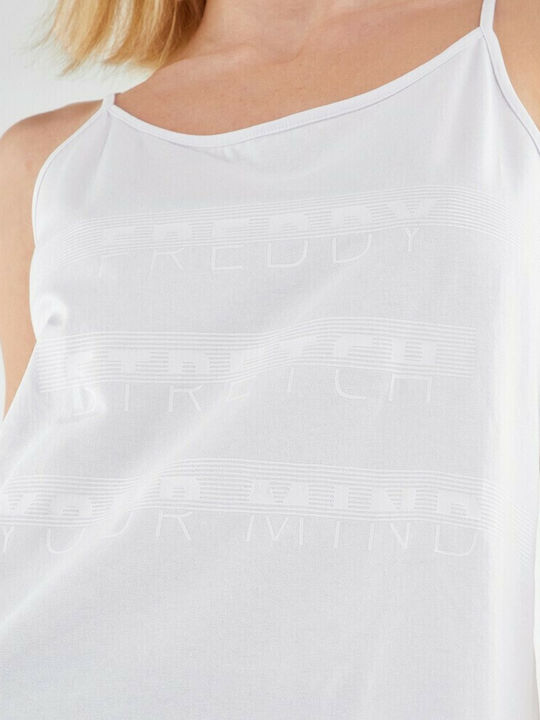 Women's Athletic Blouse with Straps White