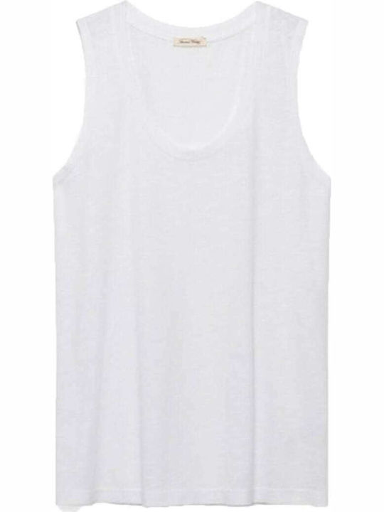 Women's Summer Blouse Cotton Sleeveless White