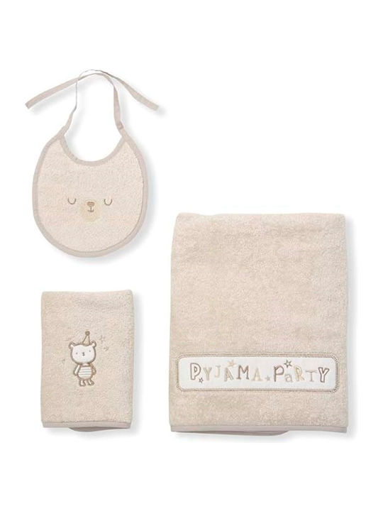 Funna Baby Σετ Βρεφικές Πετσέτες 3τμχ Pyjama Εκρού