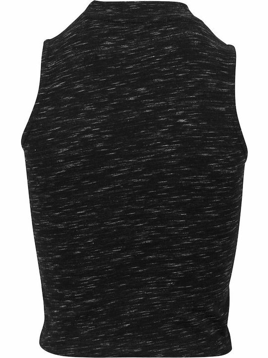 Space Dye Women's Blouse Cotton Sleeveless Black