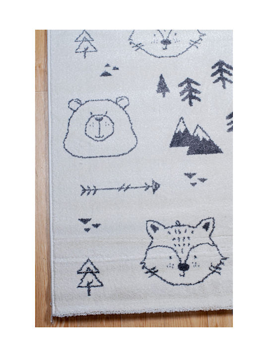 Klonaras 858 Παιδικό Χαλί Cream-Black 160x230cm Πάχους 10mm