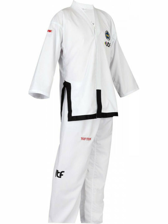 Top Ten Diamond ITF Taekwondo Dobok Adults/Kids White