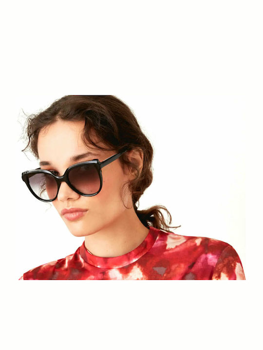 Gigi Barcelona Women's Sunglasses with Black Plastic Frame and Black Gradient Lens 6544/1