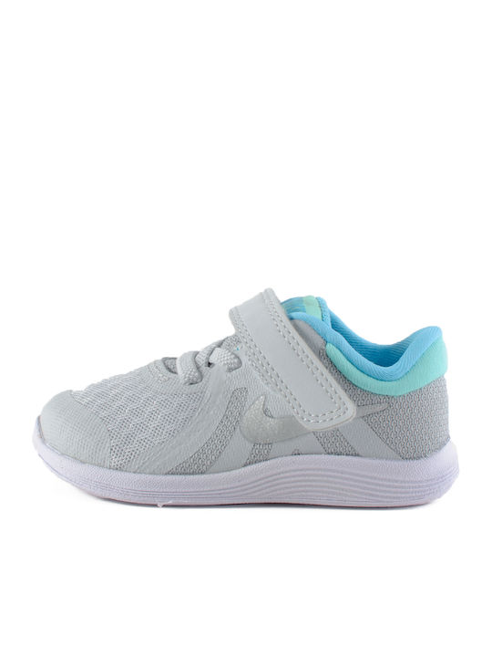Revolution Revolution 4 TD Kids Sports Shoes Running with Hoop & Loop Closure Pure Platinum / Metallic Silver