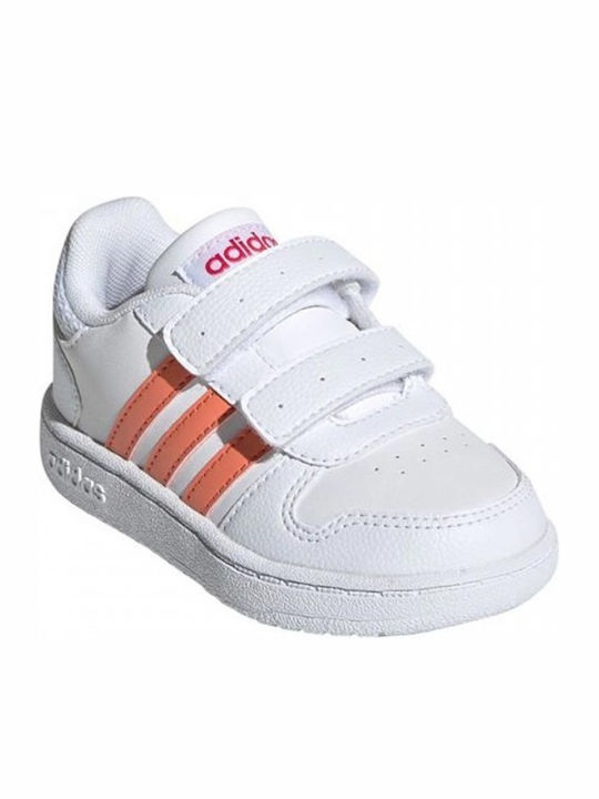 Hoops 2.0 CMF I Incaltaminte Sport Copii Baschet Cu Închidere Hoop & Loop Alb Nor / Roz Real