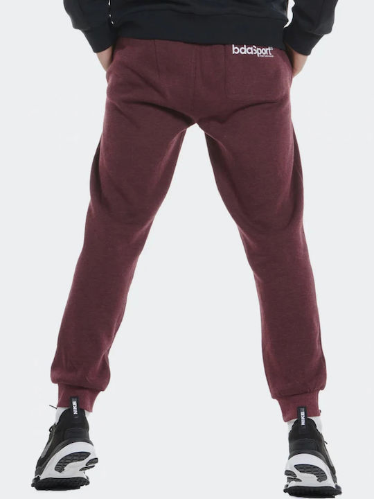 Body Action Men's Fleece Sweatpants with Rubber Maroon