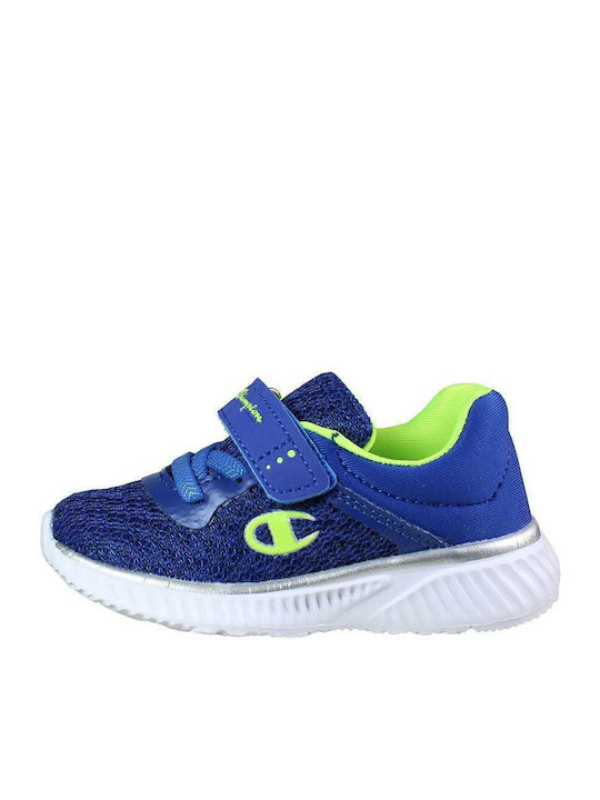 Softy Mesh TD Kids Sports Shoes Running with Hoop & Loop Closure Blue