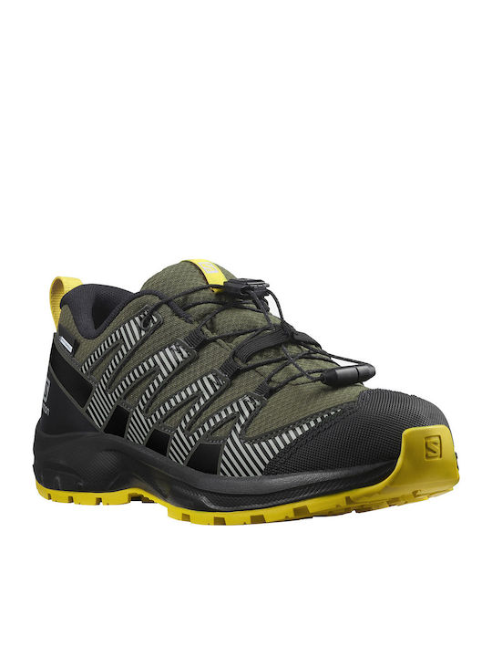Xa Pro V8 Waterproof Kids Sports Shoes Running with Laces Yellow