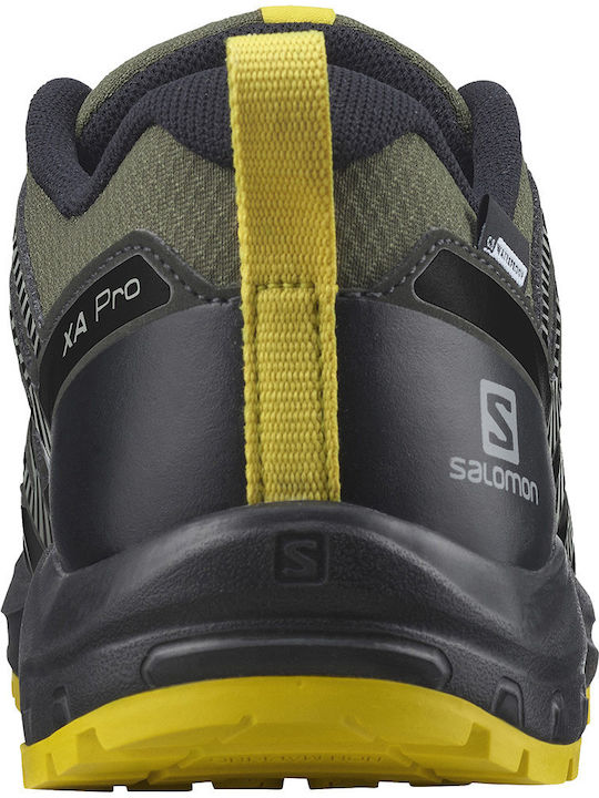 Xa Pro V8 Waterproof Kids Sports Shoes Running with Laces Yellow