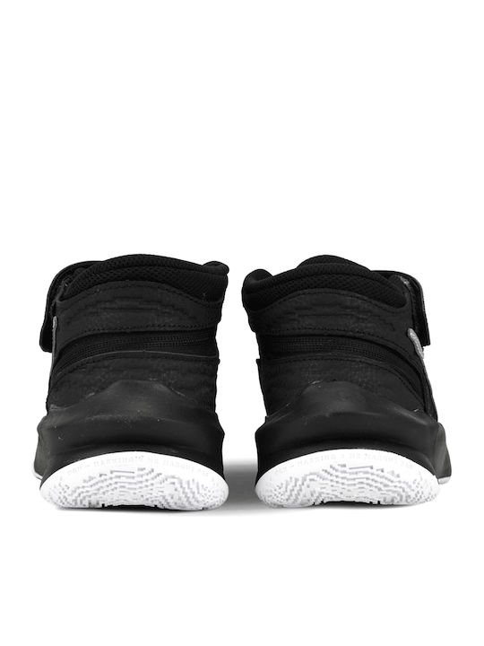 Hustle Team Hustle10 FlyEase Kids Sports Shoes Running with Hoop & Loop Closure Black / Volt / White / Metallic Silver