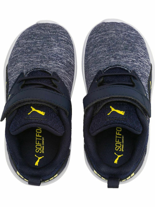 NRGY Comet V PS Kids Sports Shoes Running with Hoop & Loop Closure Navy Blue