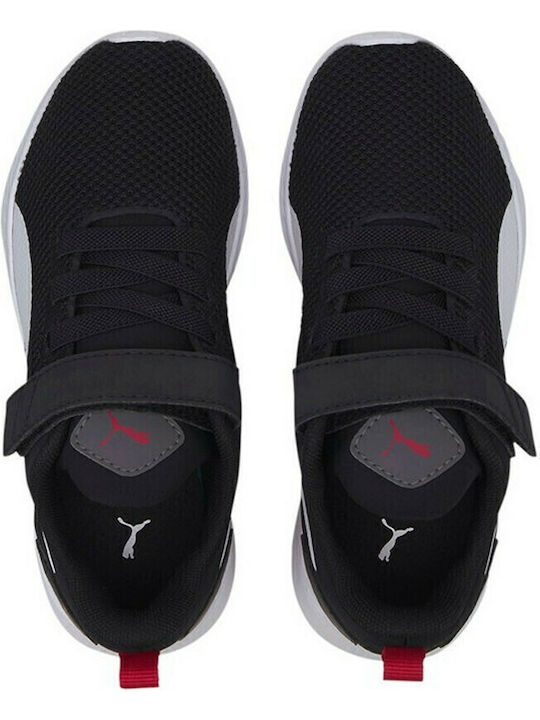 Flyer Runner V PS Kids Sports Shoes Running with Hoop & Loop Closure Black