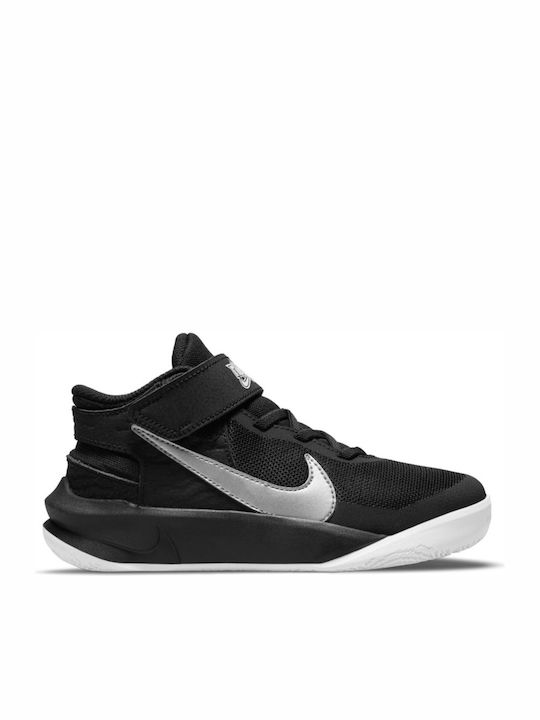 Hustle Team Hustle 10 FlyEase Kids Sports Shoes Basketball with Hoop & Loop Closure Black / Volt / White / Metallic Silver